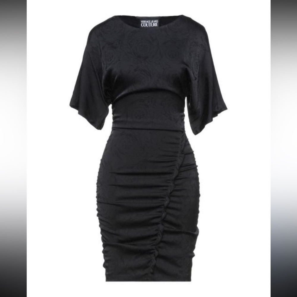 Versace Black Emboss Short Dress